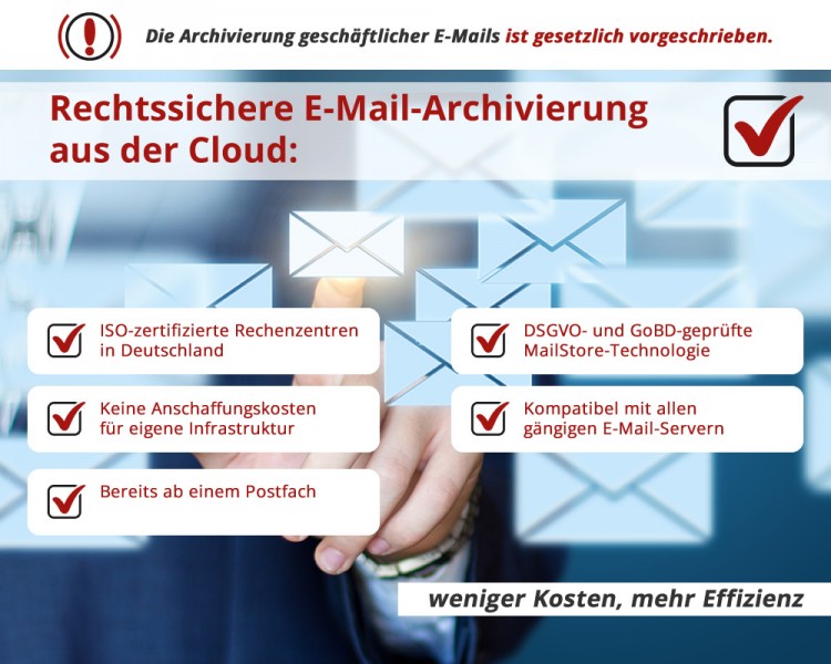 Foto Rechtssichere E-Mail-Archivierung aus der Cloud